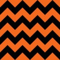 Halloween Orange and Black Chevron Seamless Pattern Background