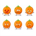 Halloween orange candy cartoon character with nope expression