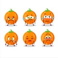 Halloween orange candy cartoon character with sad expression