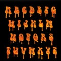 Halloween orange dripping alphabet