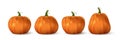 Halloween orange pumpkin set. Isolated traditional realistic food. October holiday decoration vector illustration Royalty Free Stock Photo