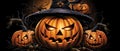 Halloween Panoramic Spooky Pumpkin Background