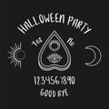 Halloween ouija planchette with eye of providence. Vector stock illustration