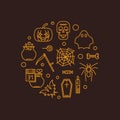 Halloween outline vector concept creative illustration Royalty Free Stock Photo