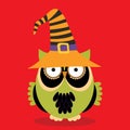 halloween owl hat stripe orange 09 Royalty Free Stock Photo
