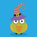 halloween owl hat stripe purple 04 Royalty Free Stock Photo