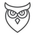 Halloween owl line icon, animal and wisdom, bird sign, vector graphics, a linear pattern on a white background. Royalty Free Stock Photo