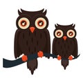 Halloween owls birds animals icons