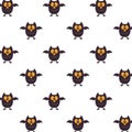 Halloween owls birds pattern background