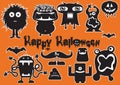 Halloween set vector illustration poster template Royalty Free Stock Photo