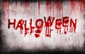 Halloween painted on bloody wall Royalty Free Stock Photo