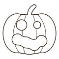 Halloween pampkin logo. Linear punpkin icon on white background. Black vector pumpkin illustration.