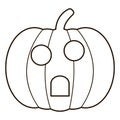 Halloween pampkin logo. Linear punpkin icon on white background. Black vector pumpkin illustration.