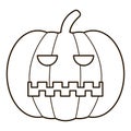 Halloween pampkin logo. Linear punpkin icon on white background. Black vector pumpkin illustration.