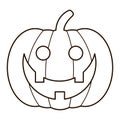 Halloween pampkin logo. Linear punpkin icon on white background. Black vector pumpkin illustration.