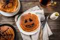 Halloween pancakes for children Royalty Free Stock Photo