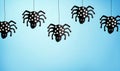 Halloween paper craft black spiders