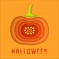 Halloween paper pumpkin origami background.