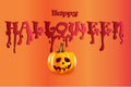 Halloween bloody text pumpkin party background card Royalty Free Stock Photo