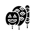 halloween party balloons decoration glyph icon vector illustration Royalty Free Stock Photo