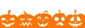 Halloween party banner with black scary pumpkin face isolated on png or transparent, white background, space for text, sale Royalty Free Stock Photo