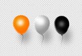 Halloween party  banner, orange  white , black , air balloons isolated  on png or transparent  background, vector illustration Royalty Free Stock Photo