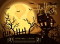 Halloween party banner with spooky castle Royalty Free Stock Photo