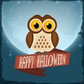 Halloween party celebration with scary owl. Royalty Free Stock Photo