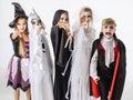 Halloween party children trick or treating Royalty Free Stock Photo