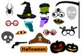 Halloween party. Halloween colorful element set for holiday design.