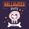 Halloween Party design template with funny skull