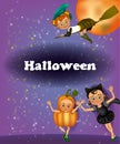 Halloween greeting card for Kids Costume Party