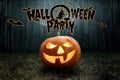 Halloween party, ghost, pumpkin. Design of a holiday flyer, invitation card, postcard. Mixed media, copy space, mockup, layout