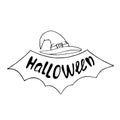 Halloween Party Greeting Card Calligraphy, Poster, Banner. Black On White. Lettering.