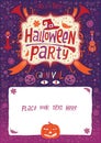 Halloween Party. Halloween poster, card or background for Halloween party invitation Royalty Free Stock Photo