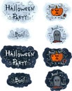 Halloween party, hand drawn cartoon sets