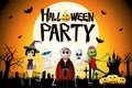 Halloween party poster/ banner - illustration Royalty Free Stock Photo