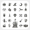 Halloween party icons set