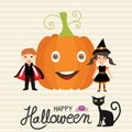 Halloween party invitation cards background with hand letterin