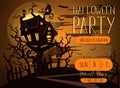 Halloween party invitation with spooky castle Royalty Free Stock Photo