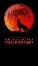 Halloween Party Invitation Warewolf Howling at the Moon Royalty Free Stock Photo