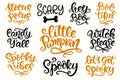 Halloween Party Lettering set. Hand written Ink Modern Calligraphy