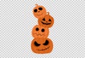 Halloween party with pile of pumpkins isolated on png or transparent, blank space for text,element template for poster,brochures,