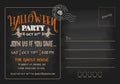 Halloween Party Postcard Invitation Template.