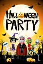 Halloween party poster/ banner - illustration Royalty Free Stock Photo