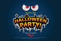 Halloween party poster with ghost eyes.