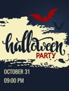Halloween party poster. Lettering Royalty Free Stock Photo