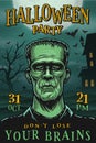 Halloween Party Poster With Monster