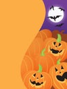 Halloween party poster vector with cartoon pumpkins template Royalty Free Stock Photo