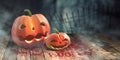 Halloween party. Pumpkin ghost. Jack Pumpkinhead. Jack-O-Lantern
